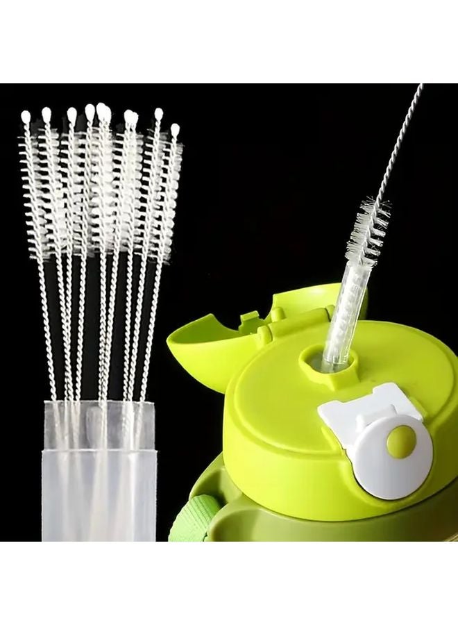 10pcs Bendable Stainless Steel Straw And Bottle Cleaning Brushes With Long Handle - Image 1